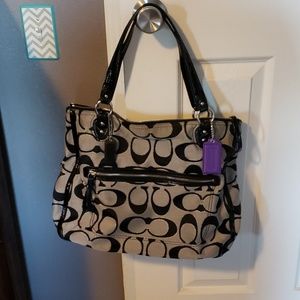 Coach Hobo Purse Black,  Gray,  and Silver
